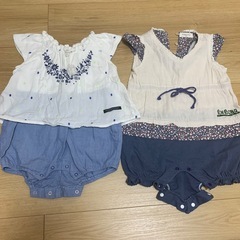 ベビーロンパース8点セット まとめ売り　女の子　サイズ70-80花柄 フリル付きの画像