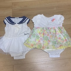 ベビーロンパース8点セット まとめ売り　女の子　サイズ70-80花柄 フリル付きの画像