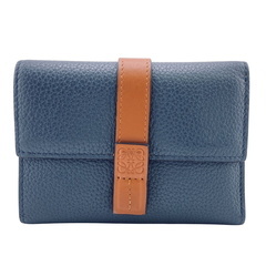 ロエベ LOEWE 三つ折り財布 アナグラム バーティカルウォレット ブルーの画像