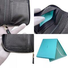 ティファニー TIFFANY&Co. 二つ折り財布 二つ折り財布  札入れ カードケース パスケース ラウンドファスナー ブラックの画像