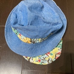 デニム　花柄　ハット　帽子　48cmの画像