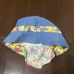 デニム　花柄　ハット　帽子　48cmの画像