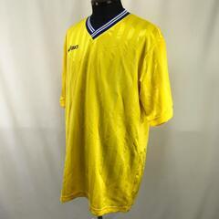 日本製/Vintage★asics/アシックス★サッカーゲームシャツ 半袖Ｔシャツ【メンズXO/黄/yellow】プラクティス/Tops/Shirt◆BJ035-jの画像