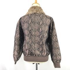 日本製★Madame Greco Aoyama【マダムグレコ青山】 ブルゾン アウター【レディースM/茶/蛇柄/brown】ブルゾン/Jacket/Jumper◆BJ035-aの画像
