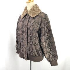 日本製★Madame Greco Aoyama【マダムグレコ青山】 ブルゾン アウター【レディースM/茶/蛇柄/brown】ブルゾン/Jacket/Jumper◆BJ035-aの画像