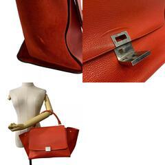 セリーヌ CELINE ハンドバッグ トラペーズ ショルダーバッグ 2way レッドの画像