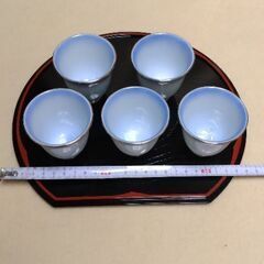翠泉 青い風 冷酒揃(盆とカップのみ)の画像