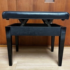 ピアノ椅子　黒　昇降式　高さ調節可の画像