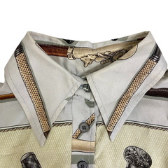 エルメス HERMES ブラウス ノースリーブ シャツ ブルー系の画像
