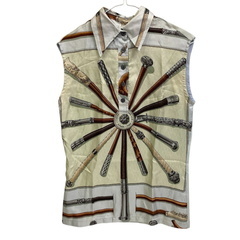 エルメス HERMES ブラウス ノースリーブ シャツ ブルー系の画像