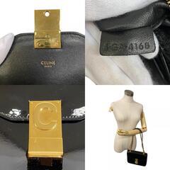 セリーヌ CELINE ショルダーバッグ セリーヌ C Cミディアム フラップバッグ チェーンショルダー 18253BFA ブラックの画像