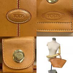 トッズ TOD’S ハンドバッグ トートバッグ ターンロック ブラウンの画像