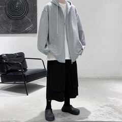 メンズ 長袖 パーカー 秋 ジップアップ フード付き カジュアルの画像