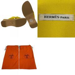 エルメス HERMES 22~22.51 サンダル クロスストラップ ミュール　オープントゥ イエローの画像