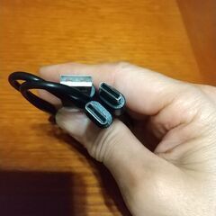新品未使用。パッケージ無し。タイプCコード。ツインコード。一度に2台にスマホを充電可能。の画像