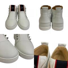 クリスチャンルブタン Christian Louboutin スニーカー スタッズ ハイカット ホワイトの画像