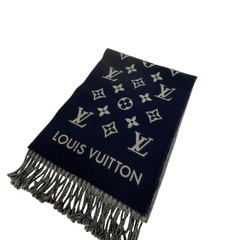 ルイヴィトン LOUIS VUITTON マフラー モノグラム オール アバウト M79130 ネイビーの画像