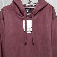 (ゆ)タグ付き新品未使用　3L　パーカー　紫色　コールテン生地の画像