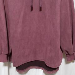 (ゆ)タグ付き新品未使用　3L　パーカー　紫色　コールテン生地の画像