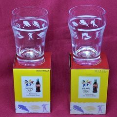 コカ・コーラ Coca-Cola　長野オリンピック 記念デザイン　ミニグラス　1998　NAGANO　レトロ　非売品 　2個  未使用保管品の画像