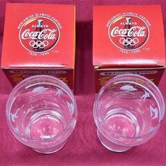 コカ・コーラ Coca-Cola　長野オリンピック 記念デザイン　ミニグラス　1998　NAGANO　レトロ　非売品 　2個  未使用保管品の画像