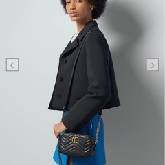 GUCCI グッチ GGマーモント チェーンショルダーバッグ 黒色　キルティングソフトレザー 448065 正規直営店物　247500円　新品同様の画像