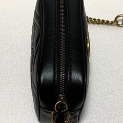 GUCCI グッチ GGマーモント チェーンショルダーバッグ 黒色　キルティングソフトレザー 448065 正規直営店物　247500円　新品同様の画像