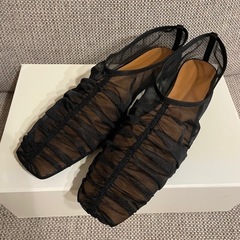 Sheer Gather Flatshoes 37 BLACK 新品未使用の画像