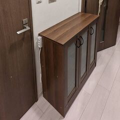 キッチン収納棚 ロータイプ 幅88cm｜ウォールナット色｜7月27日までの画像