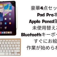 【美品】iPad Pro 豪華4点セット！pencil2 +Bluetoothキーボード付属！の画像