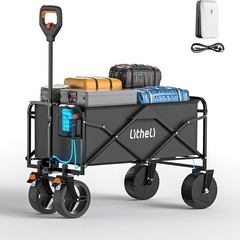新品　Litheli 電動キャリーワゴン 坂道運搬 軽量 大容量100L 長距離航続 大型タイヤ アウトドアワゴン 無段変速 の画像