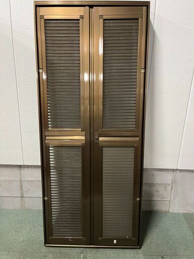 玄関 ルーバー式 網戸 郵便受け 鍵無し 幅81.5cm×奥行15cm×高さ191.5cm