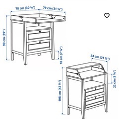 30日廃棄 IKEA おむつ替え台引き出し付きの画像