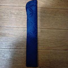 紺色の扇子 中古品 袋つきの画像