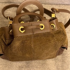 【三軒茶屋で引き渡し】 BORBONESE 本革×スエード 2WAYバッグ（イタリア製・希少モデル）の画像