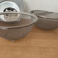 ゆきひら鍋24cm2個　他網ザル2個の画像