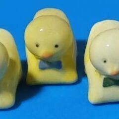 お話中です！食卓に癒しをどうぞ！　可愛い♪　陶器のアヒルの箸置き　５個セット 未使用の画像