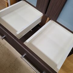 J1087【リユースのサカイ柏店】NITORI　ニトリ　食器棚　RIPE60D-DBR　ダークブラウン　クリーニング済の画像