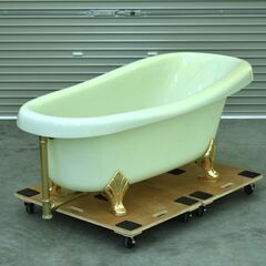 アンティーク ゆらゆらガラス 楕円 足付き 水槽 ビンテージ ヤ取】≪zyt2323ジ≫ 猫脚バスタブ 樹脂製 現状品 ② 浴槽/アンティーク