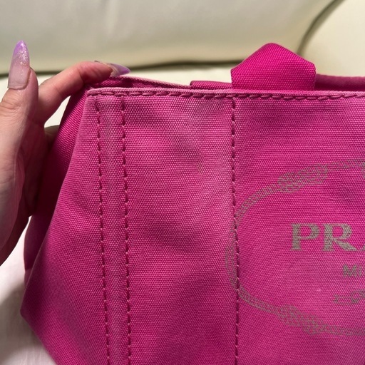 PRADA カナパ　M ピンク　ショルダー保存袋カード付き