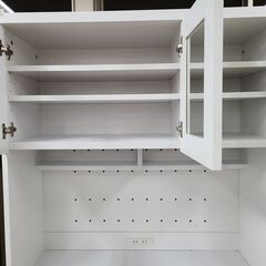 J1090【リユースのサカイ柏店】ベガコーポレーション　食器棚　walsh　ホワイト　クリーニング済の画像
