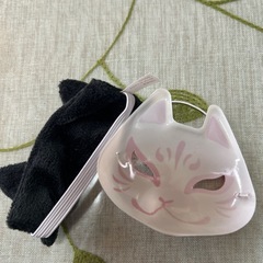 ちびぬい用　猫耳帽子　狐のお面の画像