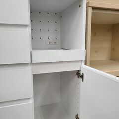 J1090【リユースのサカイ柏店】ベガコーポレーション　食器棚　walsh　ホワイト　クリーニング済の画像