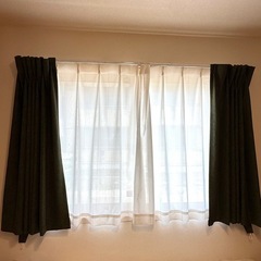 カーテン　レースカーテン　セット　緑の画像
