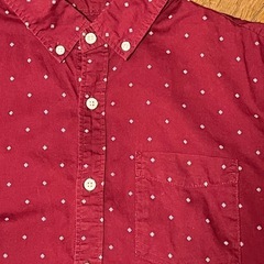 美品✨ GAP バーガンディ ドット柄 シャツ Sの画像