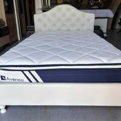 おしゃれフレンチ調 セミダブルベッド、25cm Avenco  マットレスセット、幅120cm Used/キレイの画像