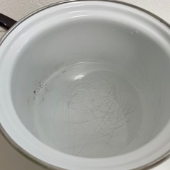 昭和レトロ＊花柄ホーロー鍋（ガラス蓋付き） の画像