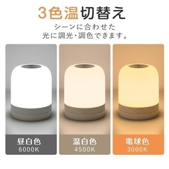 明日まで7/20！美品Umimile 授乳ライト ナイトライト ベッドサイドランプ 充電式 タイマー付き 調光調色 タッチ 間接照明 常夜灯 メモリー機能 マグネット付き 枕元ライト 寝室 LED  防災 の画像