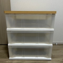 三段ボックス　収納ケースの画像