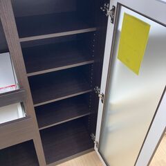 【リユースのサカイ野々市店】レンジ台 ニトリ 茶色 W(幅)80×D(奥行き)40.5×H(高さ)110.5cm ※クリーニング済みの画像